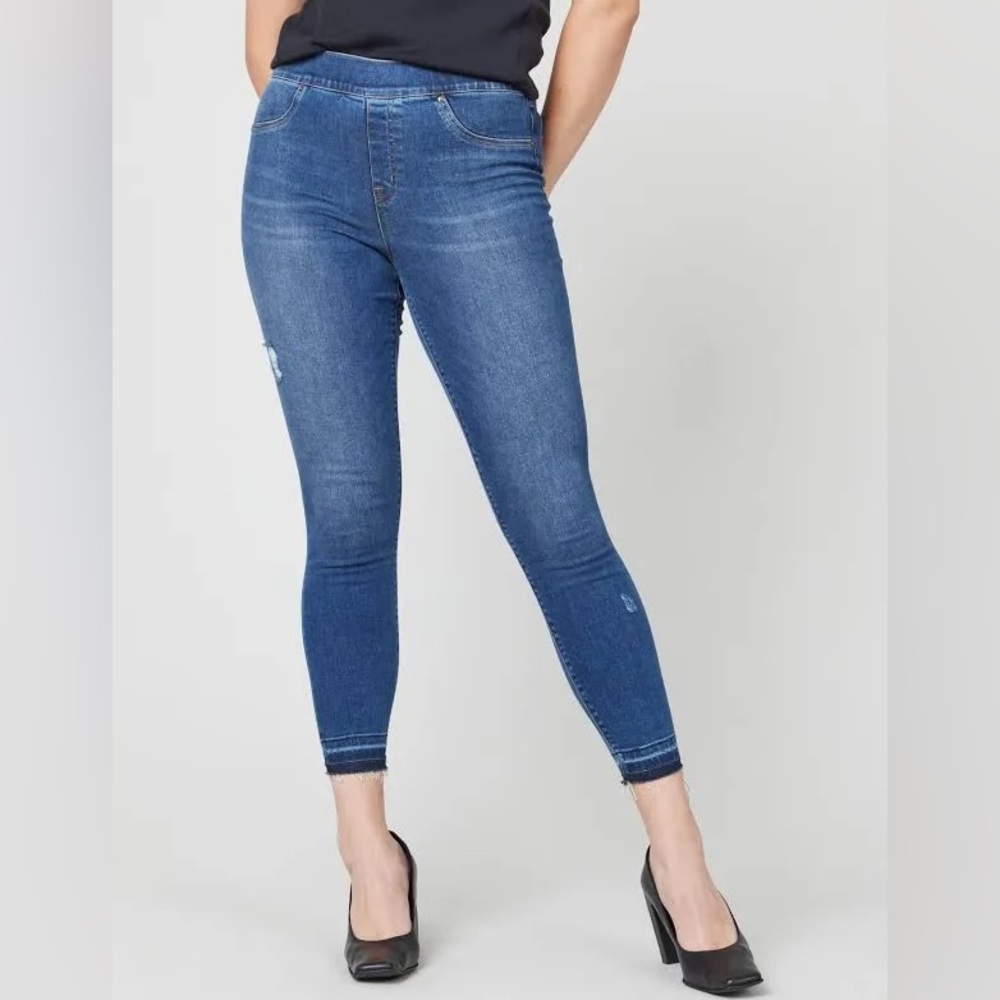 SPANX Distressed Ankle Skinny Jeans